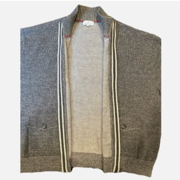 Toscano Firenze Merino Wool Sweater Mens 3XL Full Zip Cardigan Gray Pockets Warm - Picture 7 of 8